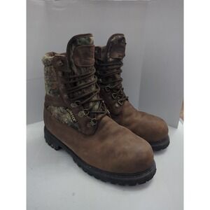 Field & Stream Leather/Camo Hunting Boots Goretex Thinsulate Men's Size 10M
